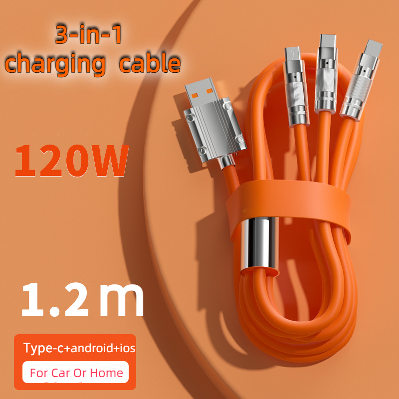 [Buy 1 get 1 free] 3 in 1 120W Fast Cable USB Charging Cord Liquid
