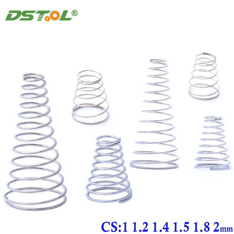 304 Stainless Steel Taper Pressure Spring Wire Conical Cone Compression ...