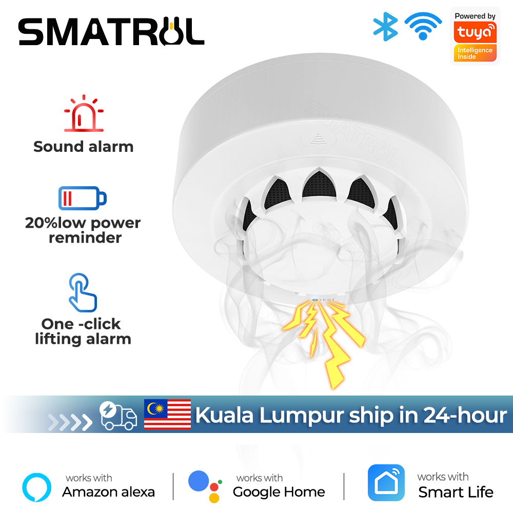SMATRUL Tuya Wifi Smart Smoke Alarm Fire Support Temperature And ...