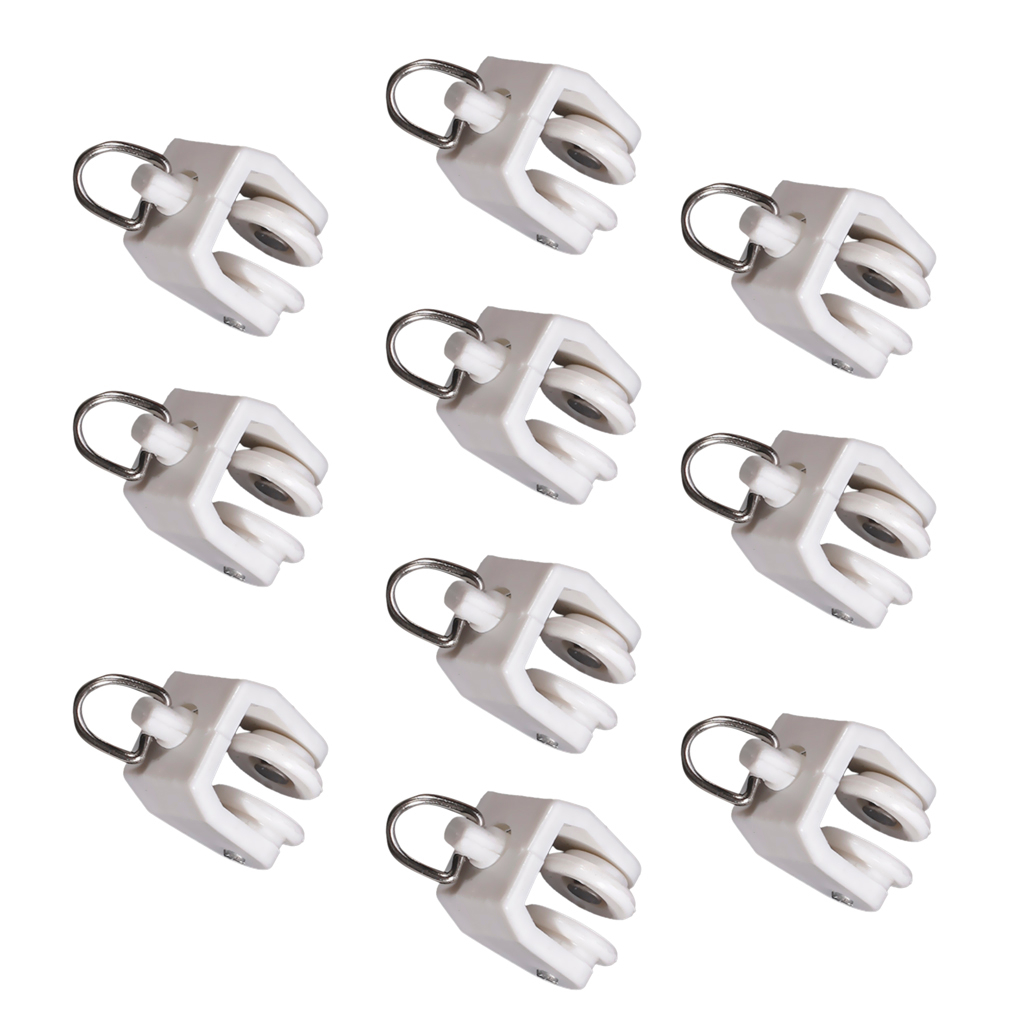 10pcs Curtain Rails Runner Pulley Curtain Track Glider Snapon Drape