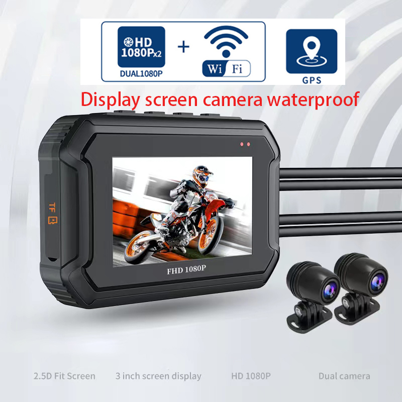 1080P Waterproof WIFI GPS Motorcycle Camera DVR Motorcycle Dashcam 3 ...