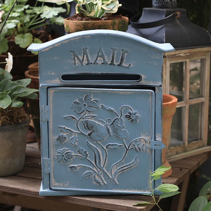 Metal Letter Box Wall Mounted Outdoor Waterproof Letter Post Peti Surat
