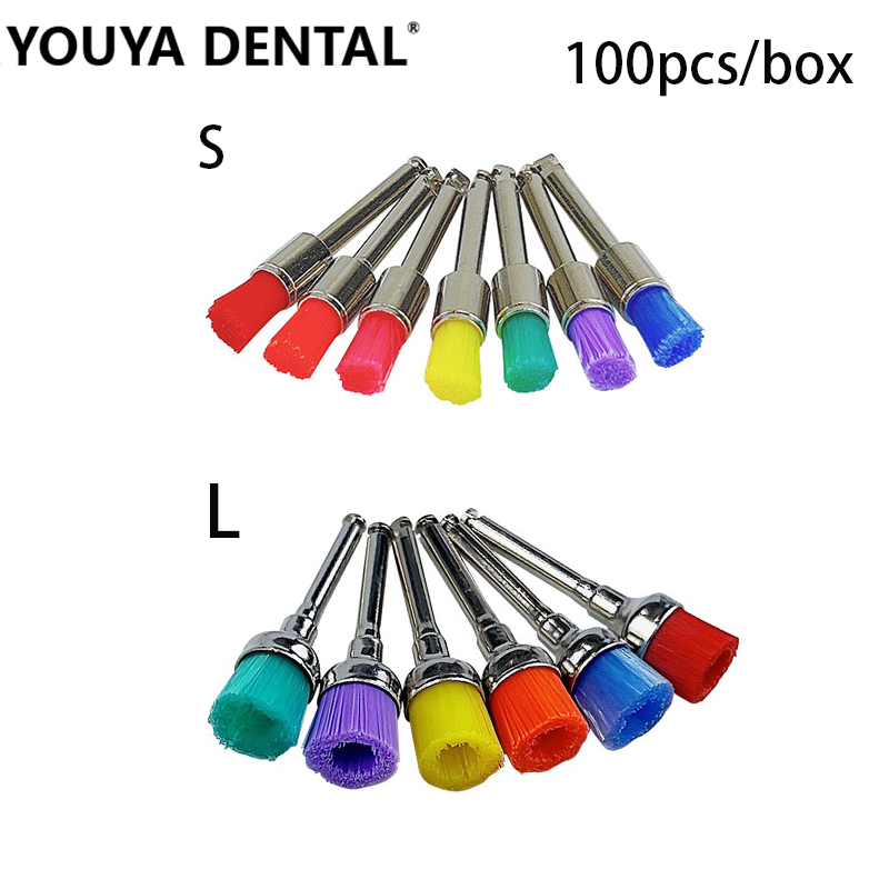 100pcs/Box Disposable Dental Polisher Nylon Bristle Brush Prophy ...
