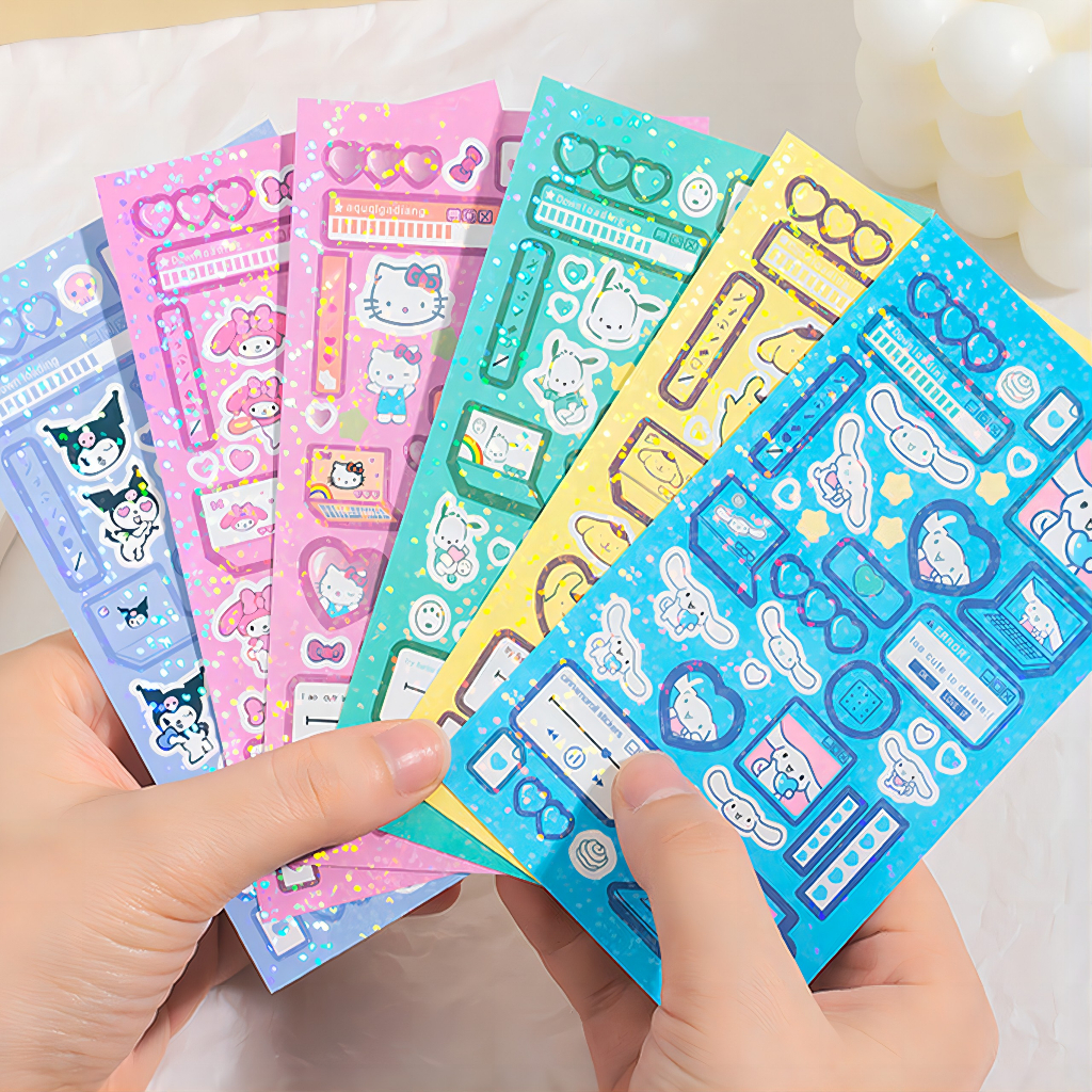 Cartoon Cartoon Handbook Sticker Cute Laser Sticker diy Cuckoo Card ...
