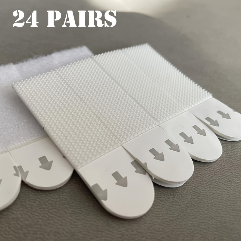 12/24pairs Doublesided Adhesive Strip Nondestructive Hanging Wall Adhesive Strip Wall Hooks