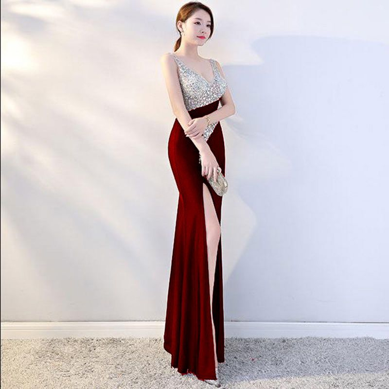 Chic Design Niche Dress Nightclub Women s Long Dress Host Evening