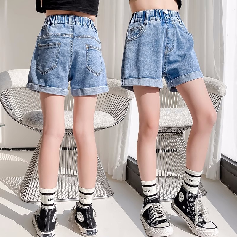 Kids Short Pants For Girls Casual Denim Shorts Plain High Waist Garterized Soft Jeans Short Loose Sexy Shorts for Kids Girls 3 to 12 Yrs Old Shopee Malaysia