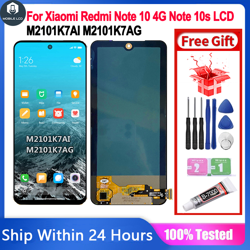 OLED Original LCD With Frame For Xiaomi Redmi Note 10 4G M2101K7AI ...