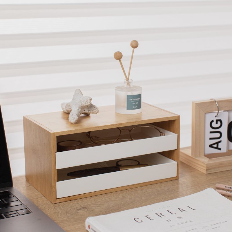 【Zhubai Home】 Simple Desktop Storage Box Nanzhu Drawer Stationery ...