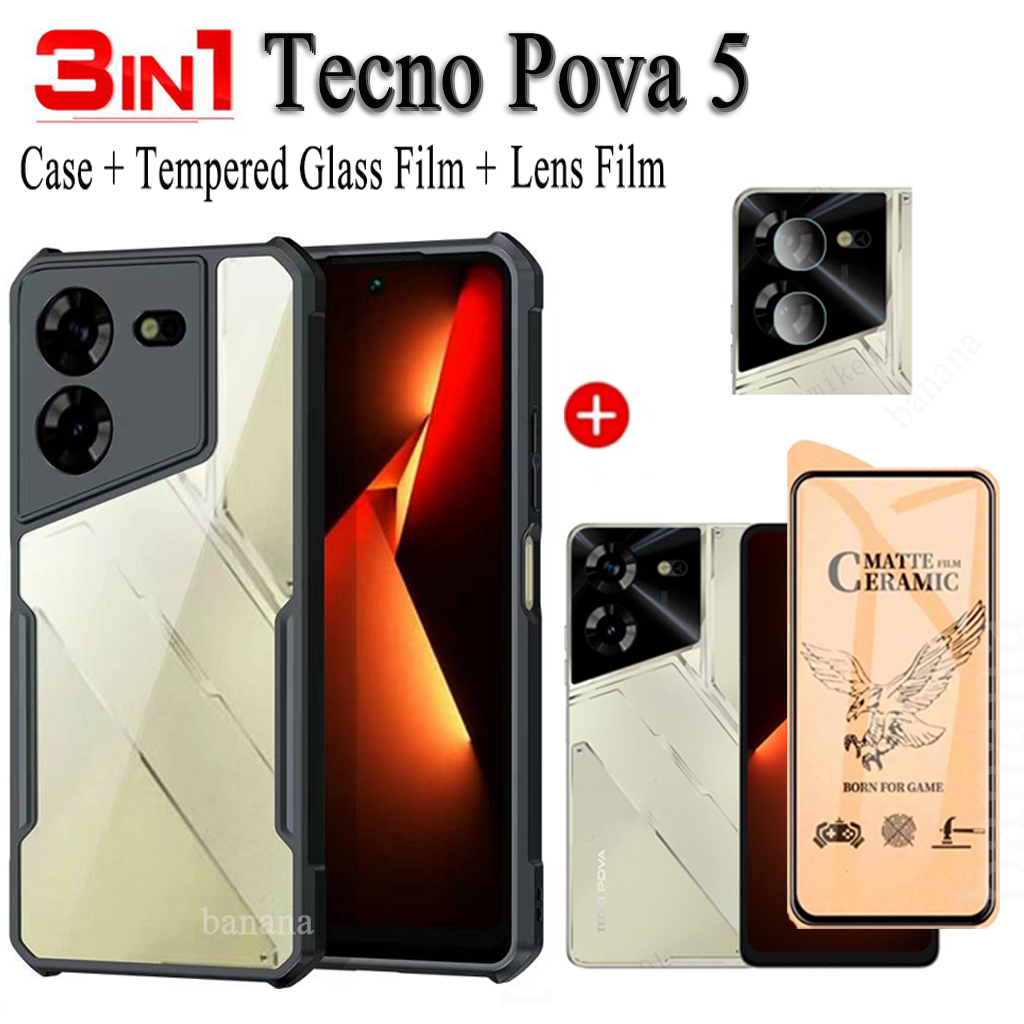 (3 IN 1)Tecno Pova 5 Shockproof Phone Case For Tecno Pova5 Ceramic ...