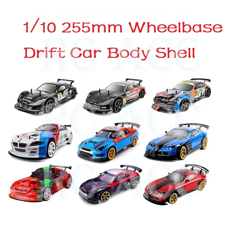 RC PVC Painted 255mm Wheelbase Drift Car Body Shell w/Tail For 1/10 HSP ...