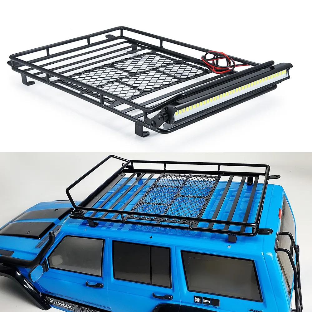 RC Car Roof Rack Luggage Carrier with LED Lights for 1/10 Axial SCX10 ...