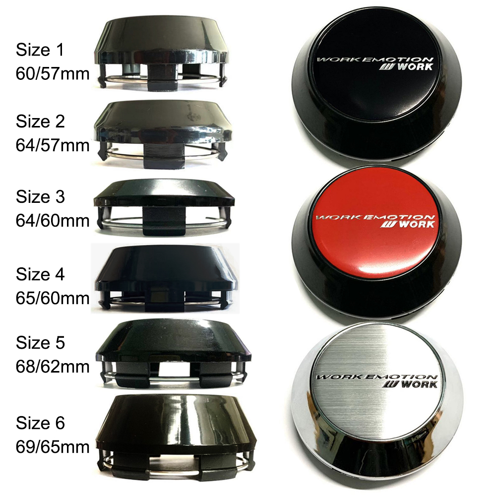 4PC 60/64/65/68/69MM WORK Sticker Wheel Center Cap Hubcaps Rims Car ...