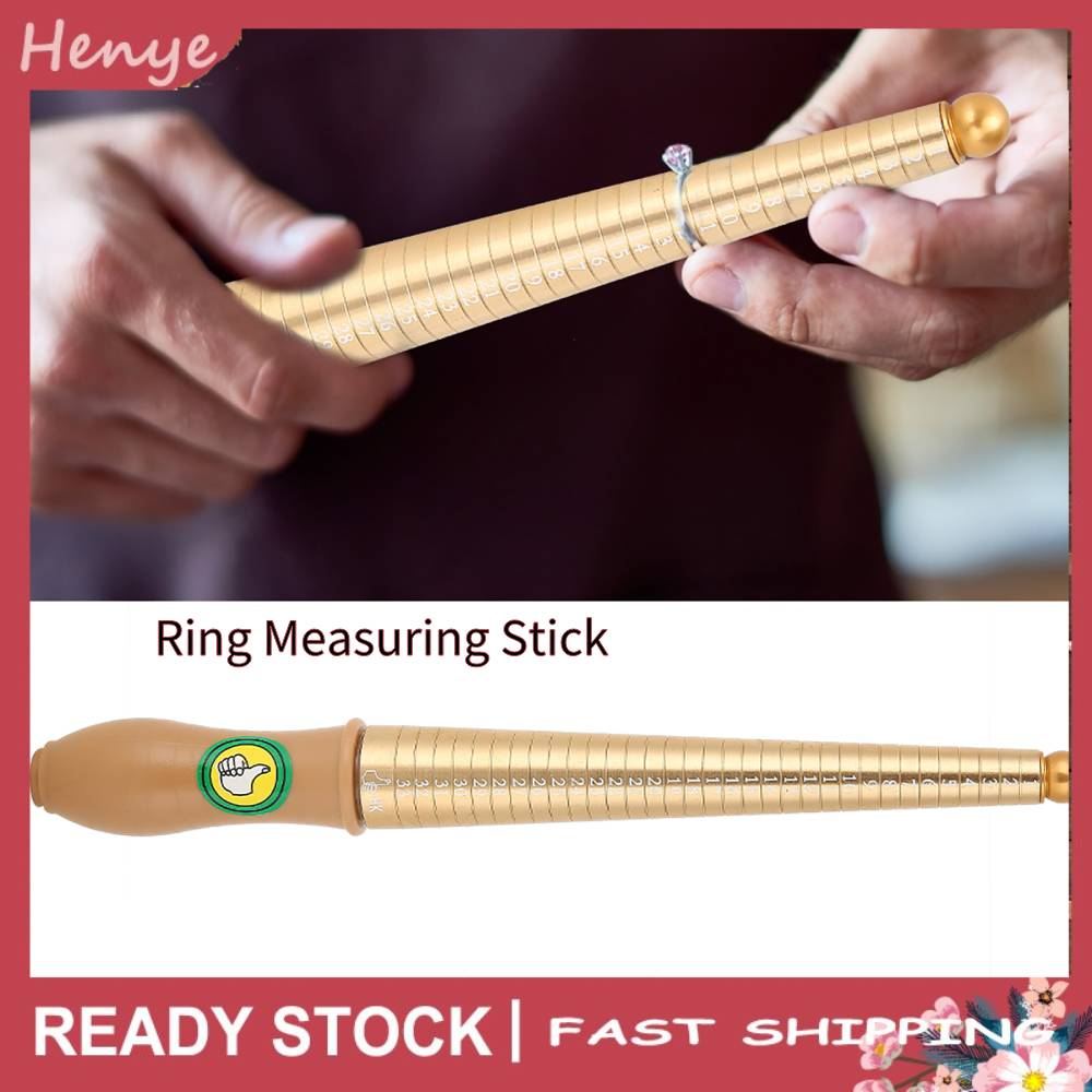 Henye Ring Gauge Mandrel Finger Sizing Measuring Stick Ring Jewelry ...