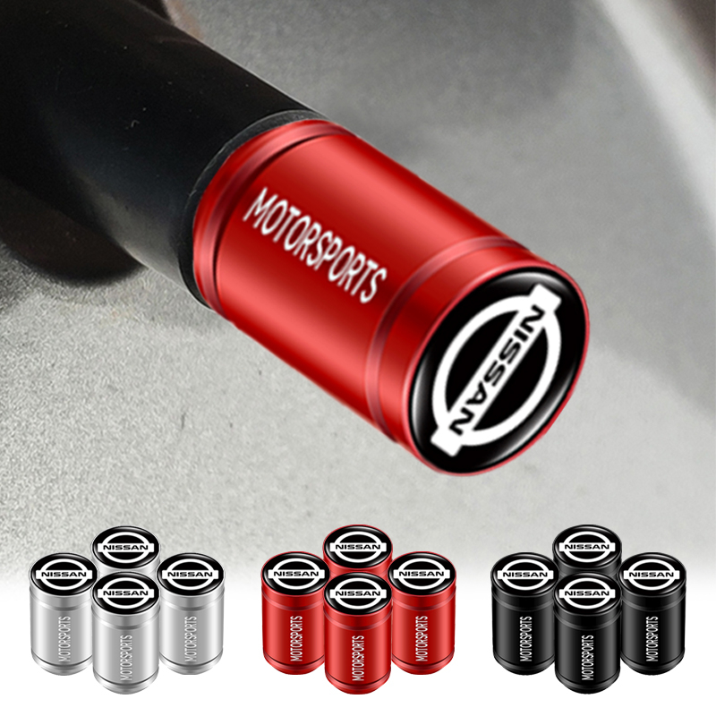 4pcs Aluminum Car Tire Air Cap Screwon Type Cylindrical Sport Car