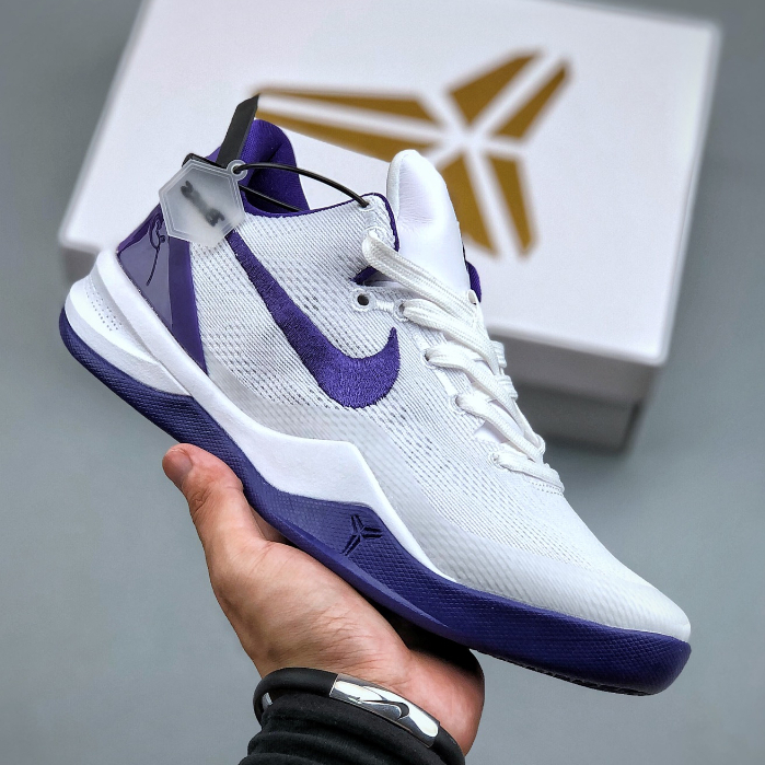 Kobe shoes white and hot sale purple