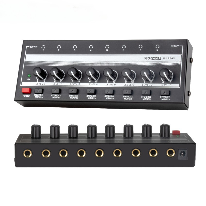 HA800S Metal Professional Monitor Splitter Mini Stereo Audio 8 Channel ...