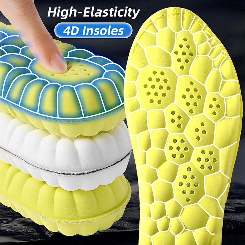 Latex Sport Insoles Soft High Elasticity Shoe Pads Orthotic Breathable ...
