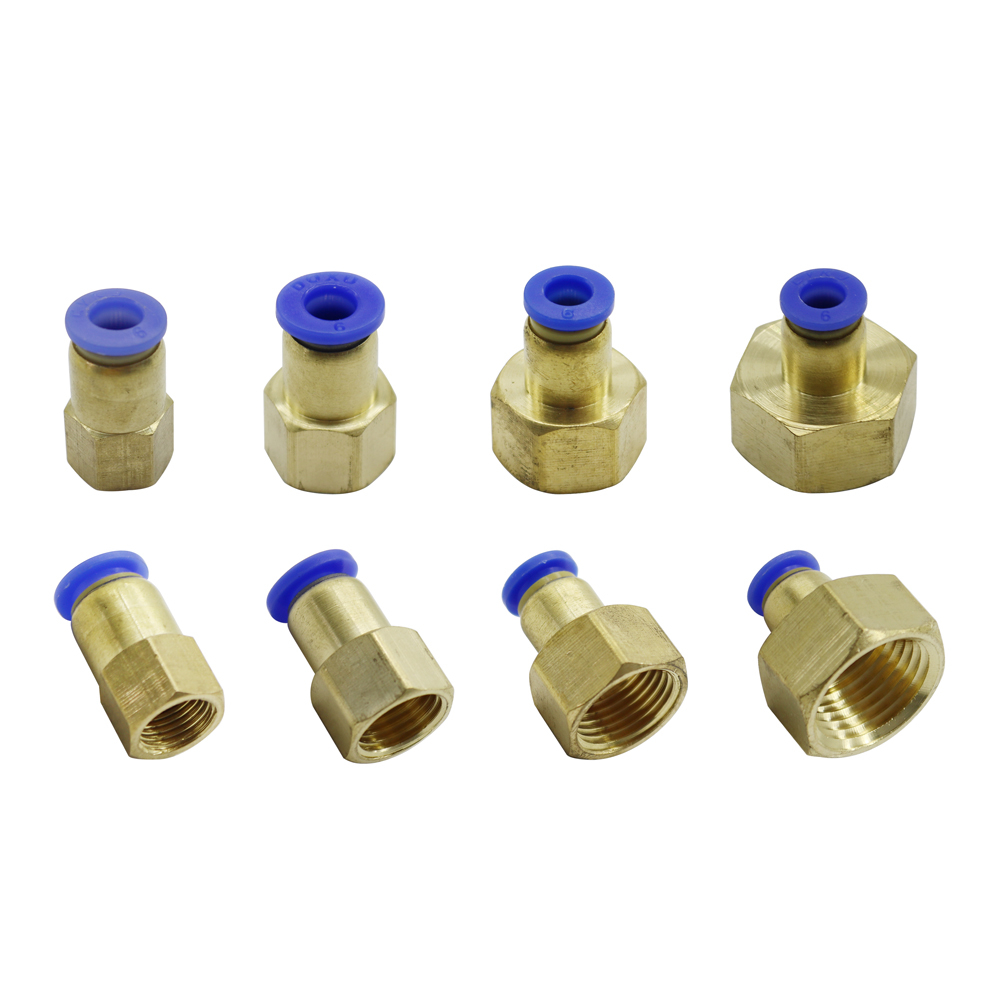 PCF Type Straight Push in 4mm Interface to 1/4