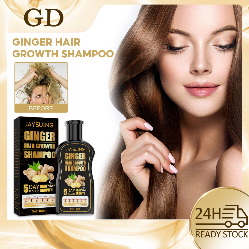 Jaysuing Ginger Hair Shampoo Fast Regrowth Hair Thick AntiHair Loss