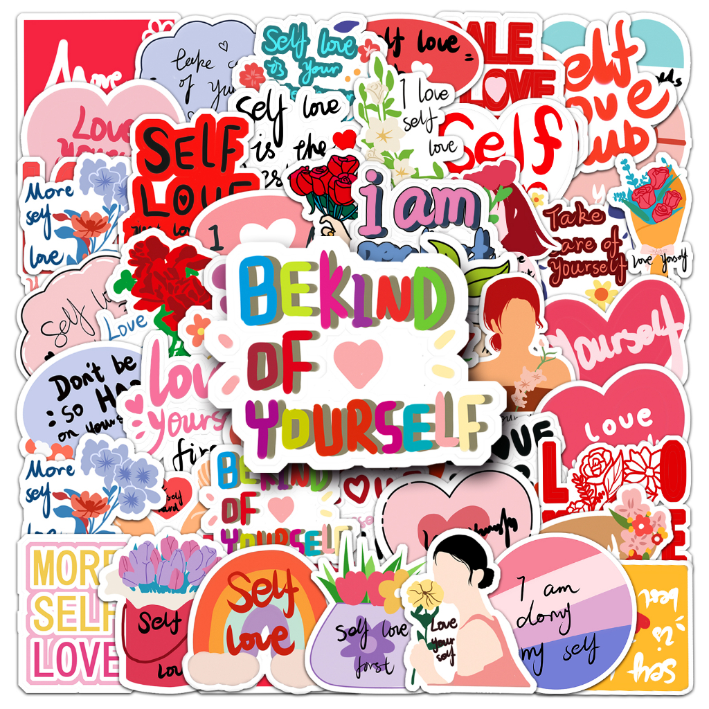 50pcs Love Yourself Original Stickers Phones Laptops Helmet Water Cup ...