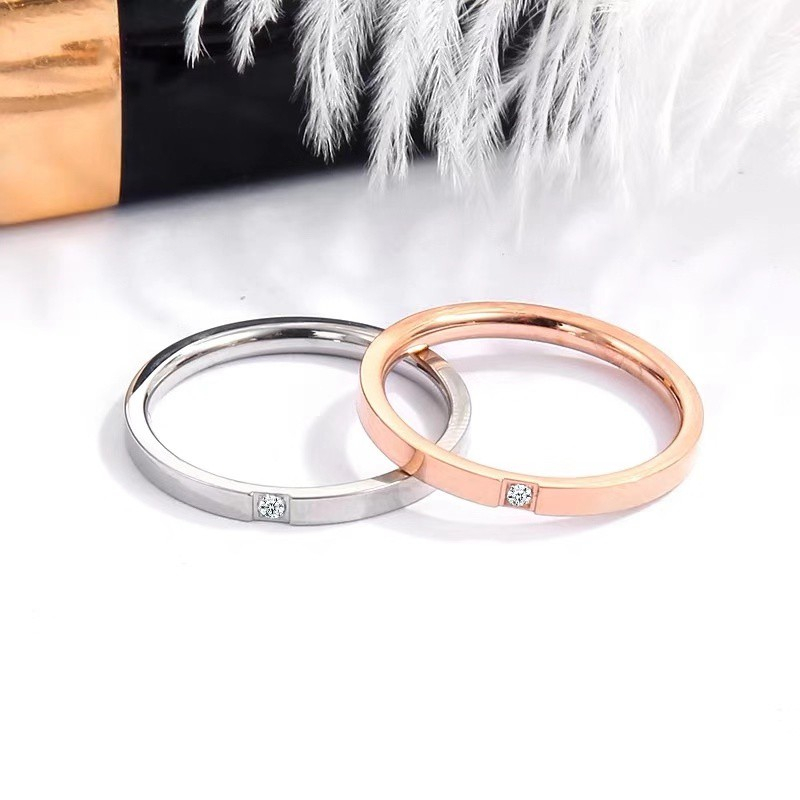 Ht One Diamond One Heart One Item Stainless Steel Ring Fashion Jewelry  Wholesale Titanium Steel Non-Fading Girls Accessories Ring | Shopee Malaysia