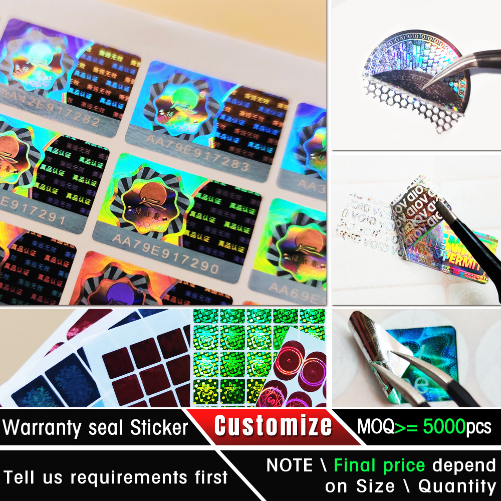 disposable hologram sticker warranty security sticker laser ...