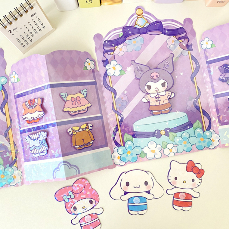 Cute Sanrio Dress Up Wardrobe Sticker book Cinnamoroll stickers My ...