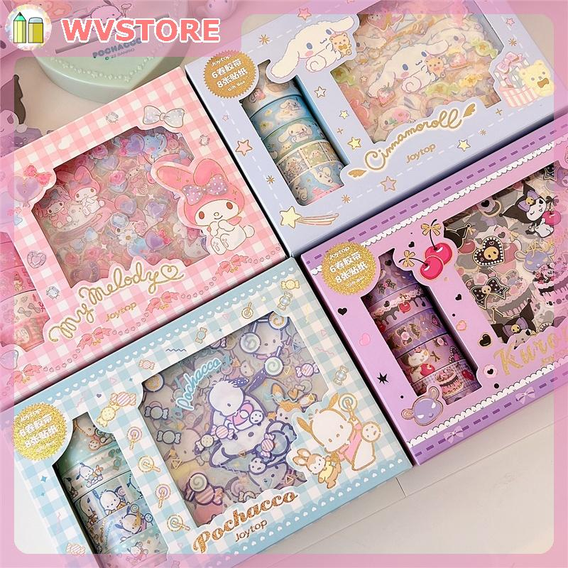 [WV] 8 Stickers+6 Rolls of Tape Sanrio Handbook Stickers, Kuromi ...