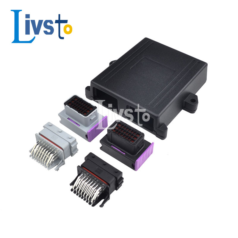 1set 24pin/48pin ECU shell Aluminum box with auto connector plug car on ...