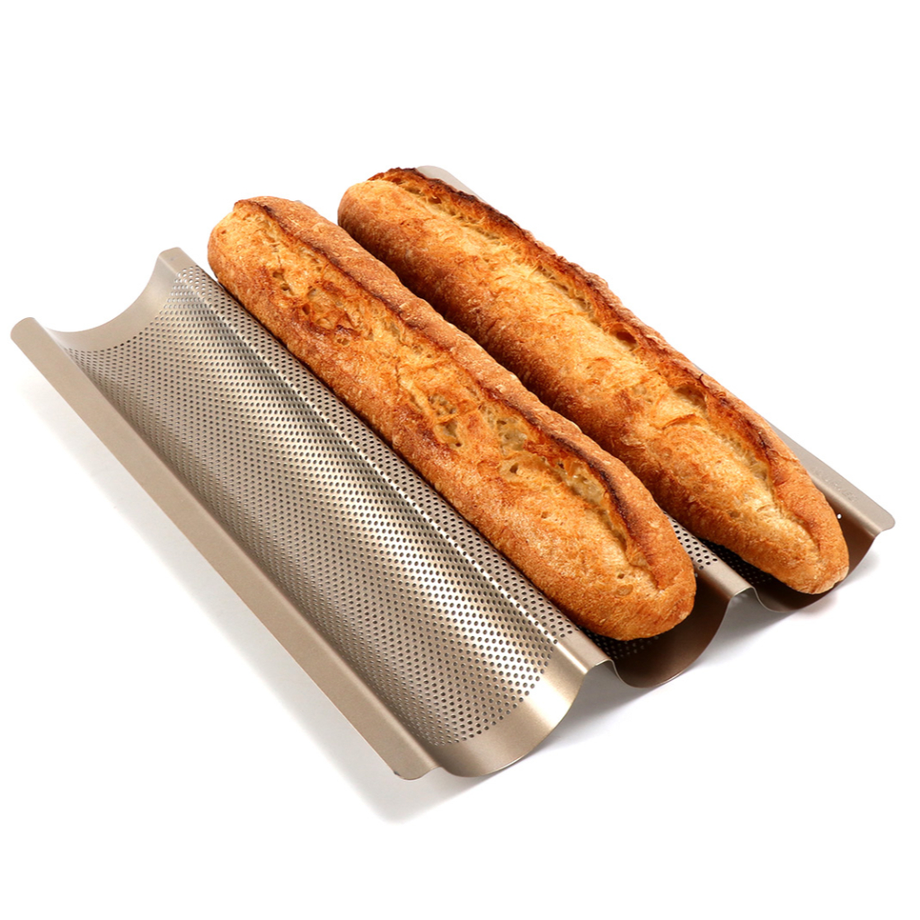 Perforated Baguette Pan French Bread Tray Wave Loaf Mold French Bread ...