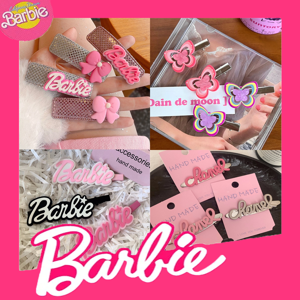 Barbie Pink Hairpin Kid's Hairpin Girl Side Clip Side Word Bangs Clip ...