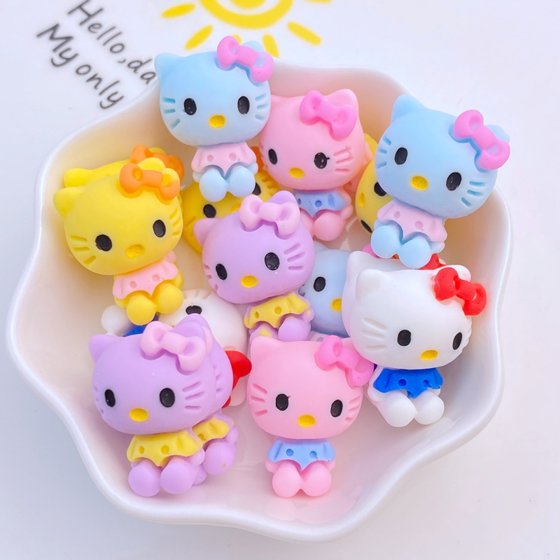 10-piece Set Resin Cartoon Cat Series/Character/Painting/3D/Decorative ...