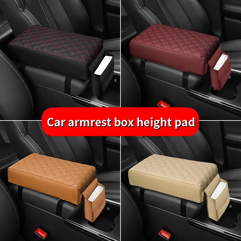 Car Armrest Box Pad Booster Pad Car Thickened Leather Armrest Pad ...