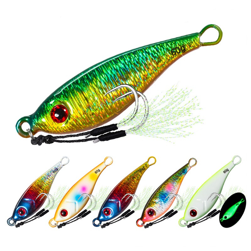 FSMY 20g/30g/40g/60g 3D Eyes Fishing Metal Jigging Casg Bait Peacock