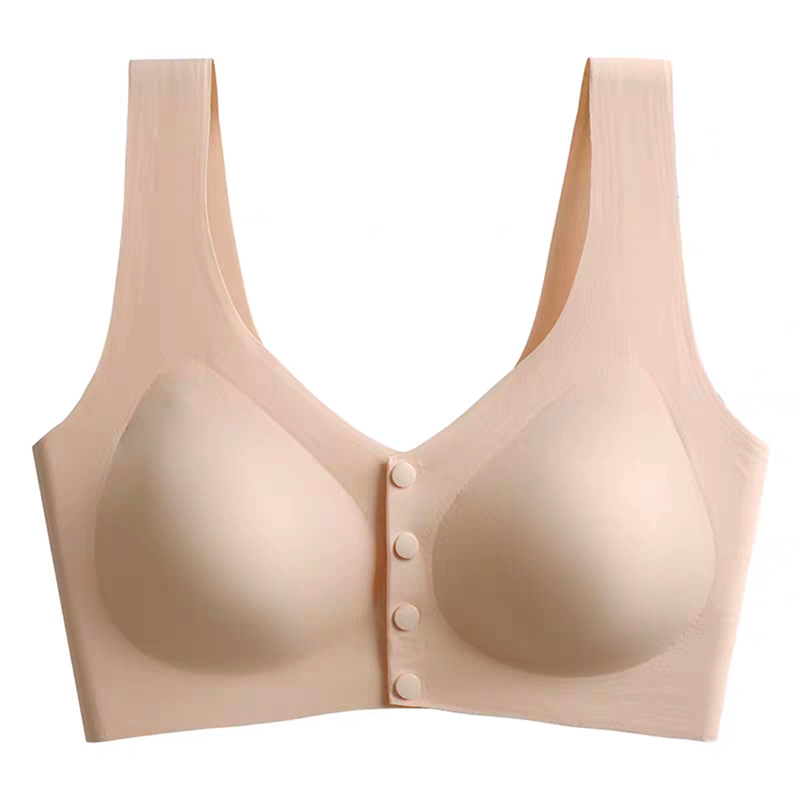 2pcs Women's Front Closure Bra, Plus Size Wirefree Bra Wireless Cotton  Ultra Soft Cup Everyday Comfort Front Snap Bras For Elderly