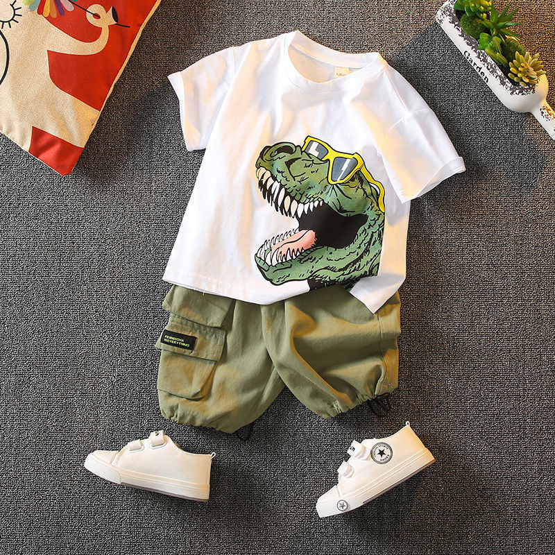 Baby Boy clothes set Child Pure cotton Fashion Dinosaur Print