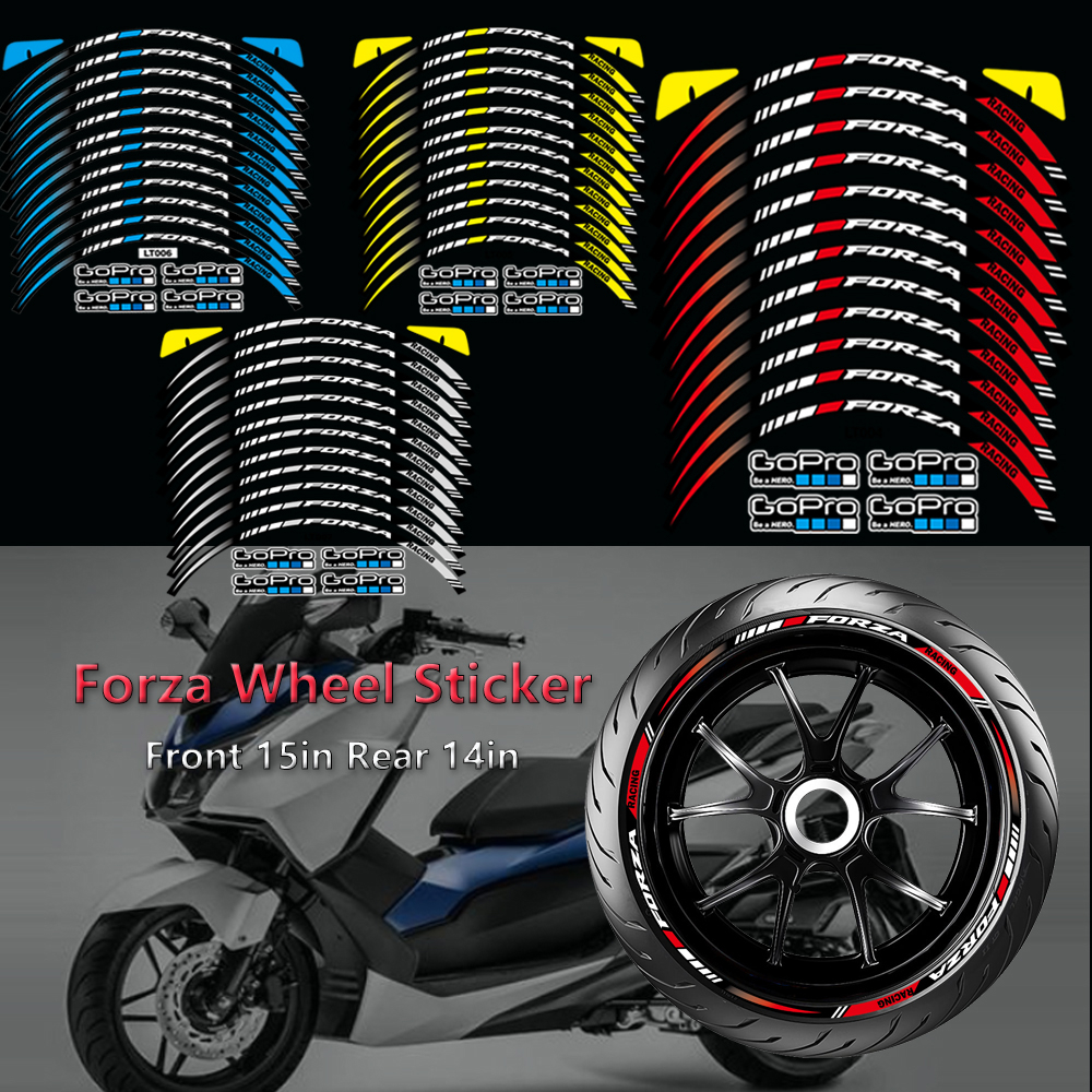 12PCS New 14/15 inch Reflective Waterproof Motorcycle Wheel Stickers ...