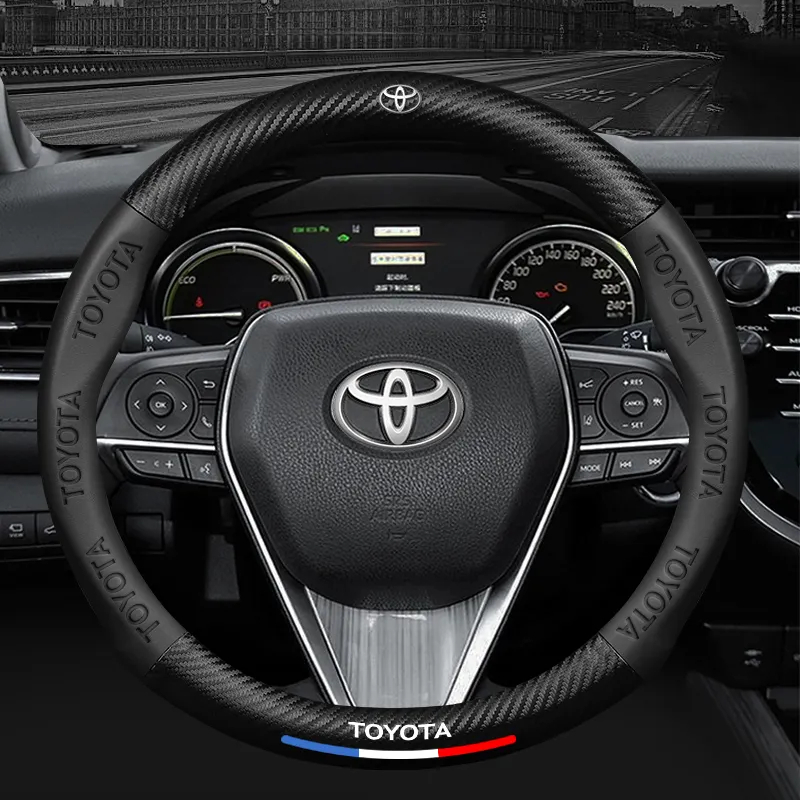 BEYPOVK Car Steering Wheel Cover, Anti-Slip Breathable Carbon Fiber PU Leather Steering Wheel Protector, Universal Microfiber 15 Inch Car Interior Accessories (Red) In | Whizz Steering Accessories - Foto 5