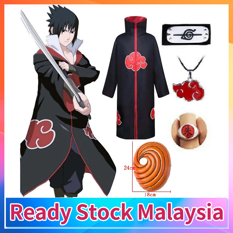 Kids Naruto Akatsuki Costume Cloak Robe Anime Boys Cosplay Uchiha Sasuke  Itachi