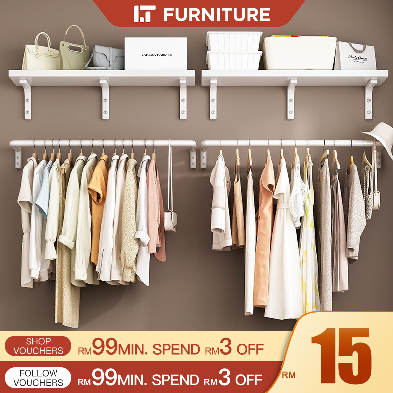 120cm Clothes Rack Clothes Bar Gantung Baju Hanging Rack Clothes ...