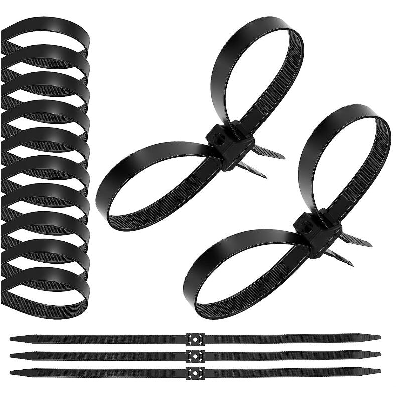 10 PCS Zip Tie Handcuffs Double Locking Zip Ties Restraints Black Nylon