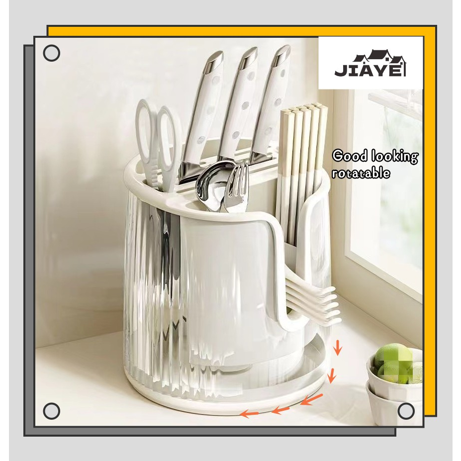 JiaYe--Spot Quick Delivery Kitchen Rack 360 Degree Rotating Chopsticks ...