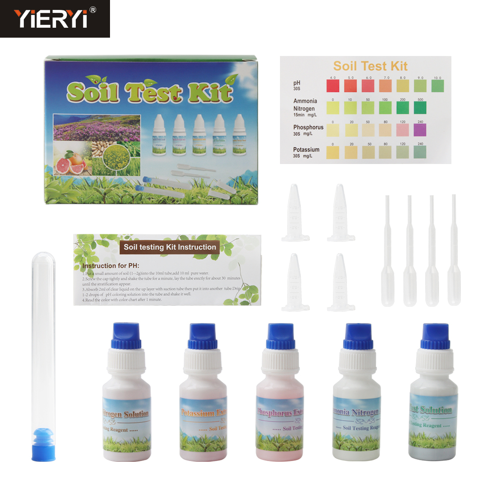 YIERYI Soil Test Kit, Soil PH Test Solution, Phosphorus Testing Reagent