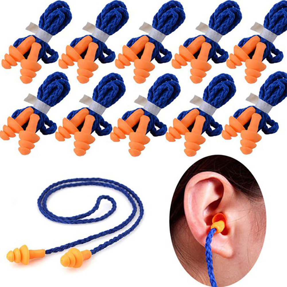 5/10/20/30 Pairs Corded Ear Plugs Reusable Silicone Earplugs with ...