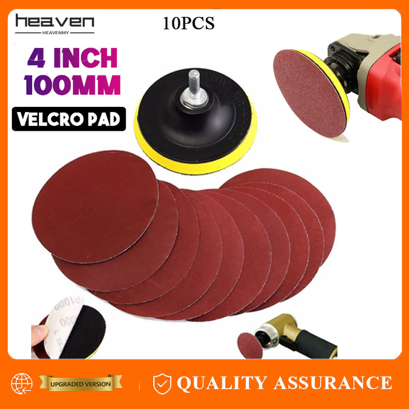 10pcs 4'' (100mm) Sander Disc Sanding Pad 402000 Grits Polishing Pad Sandpaper Kit Shopee