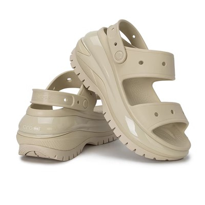 Crocs women original Mega Crush Sandal Bone color 2023 new fashion thick  base sandals beach shoes|207989