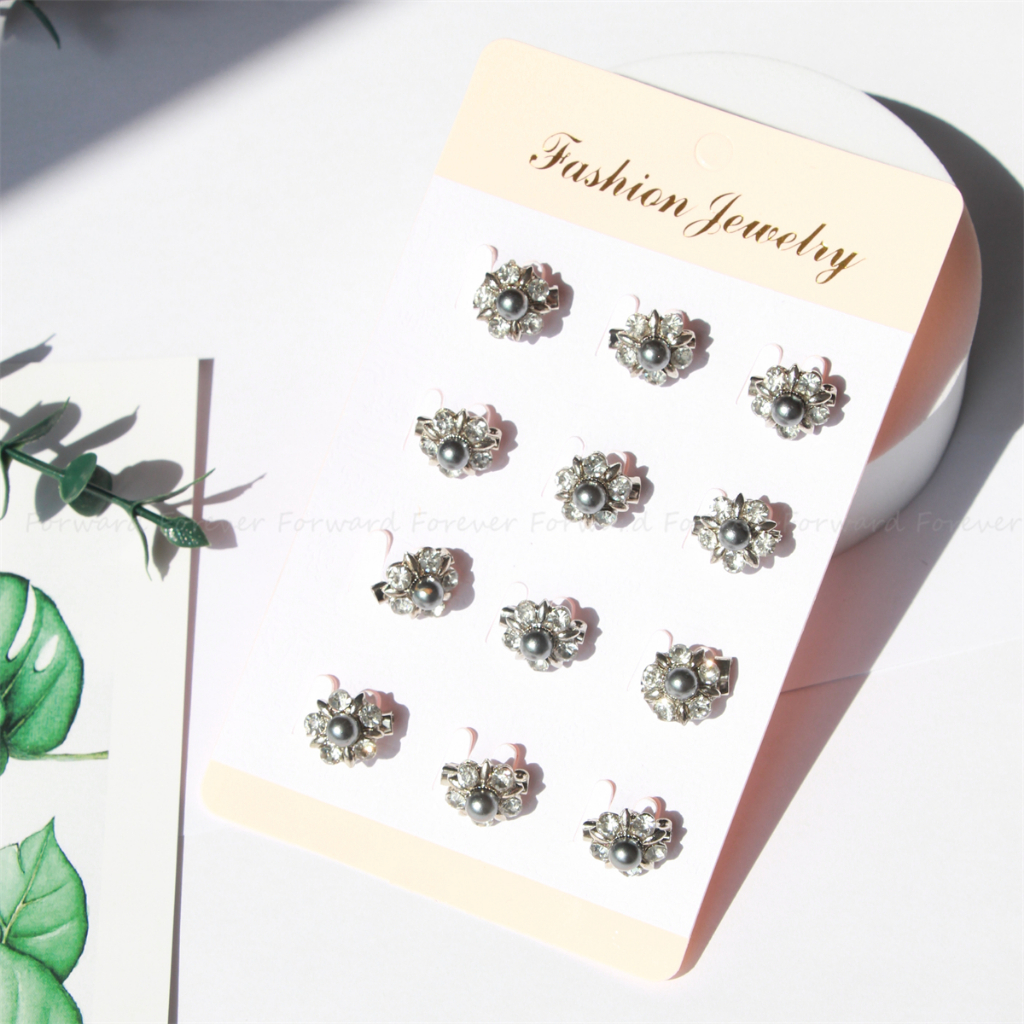 12pcs grey pearl flower Fashion Cute Pin Tudung baby brooch safety pin ...