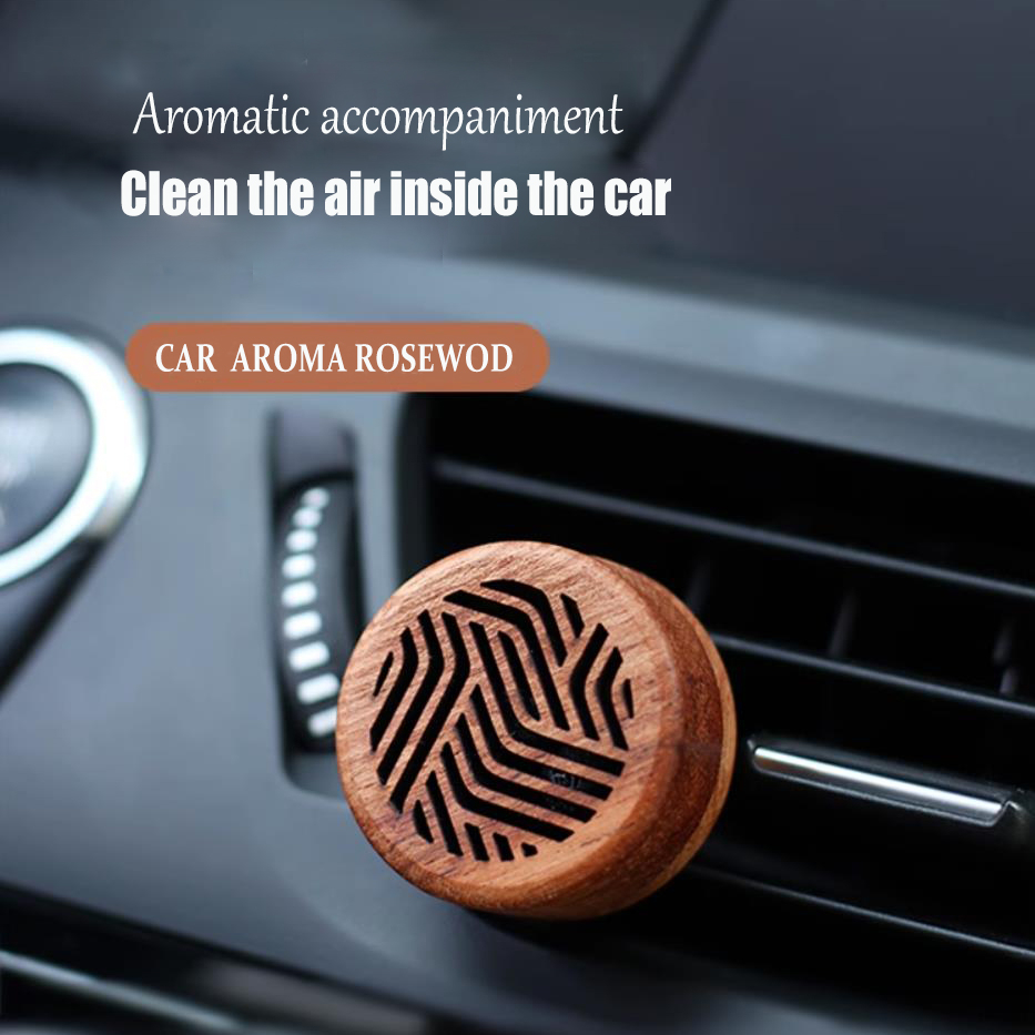 Car Rosewood Essential Oil Diffuser Wood with Vent Clip Aromatherapy ...