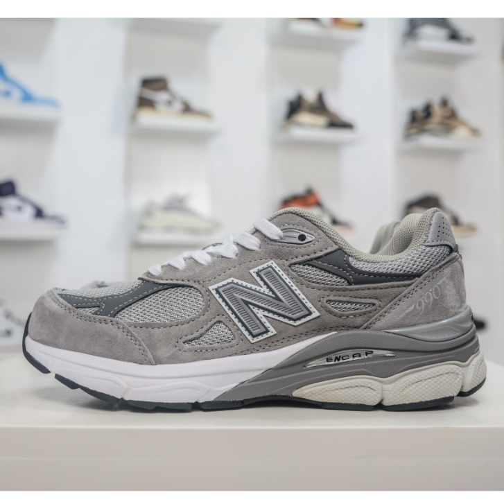 New Balance 990 V3 retro casual sports jogging shoes in white gray ...